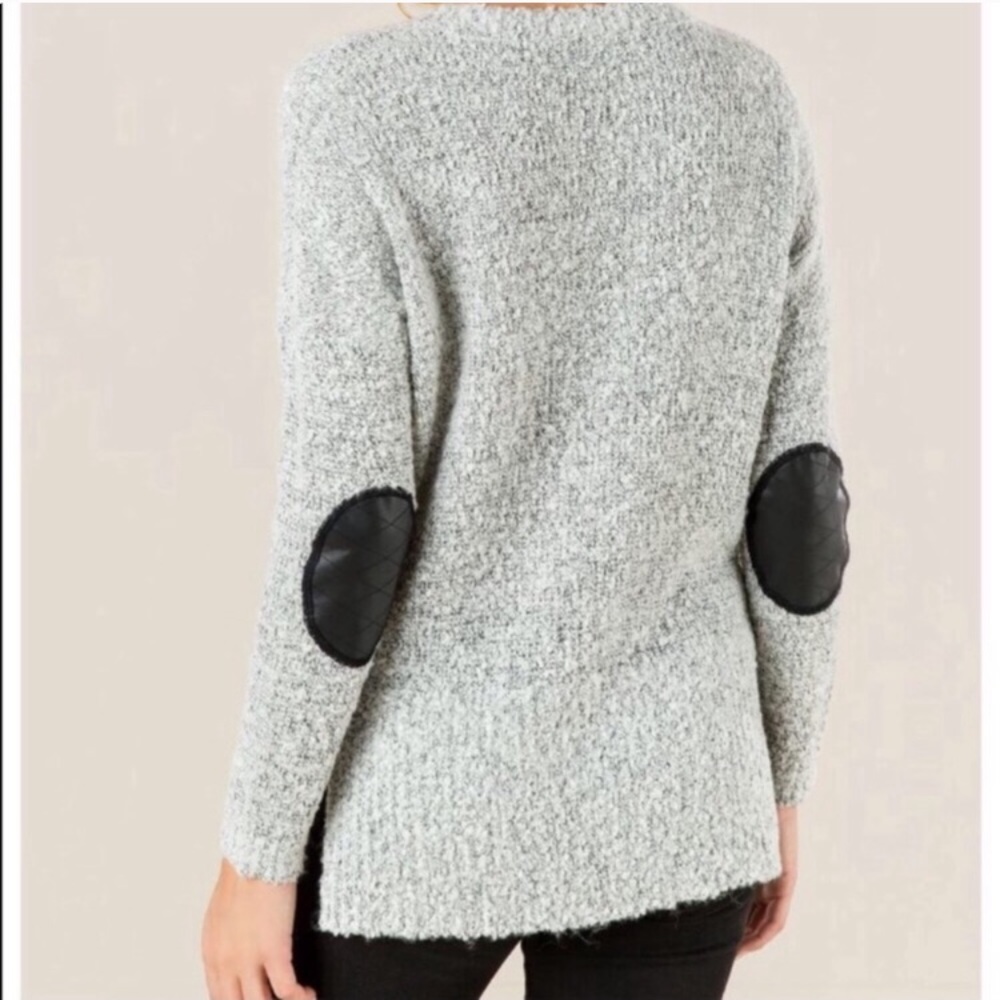 QUINN Leather Elbow Patched Knit